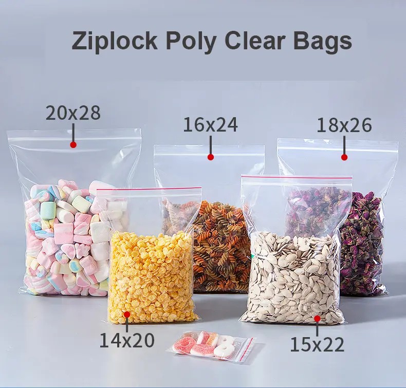 100gr túi zip viền chỉ đỏ, đựng bột, hạt, thực phẩm