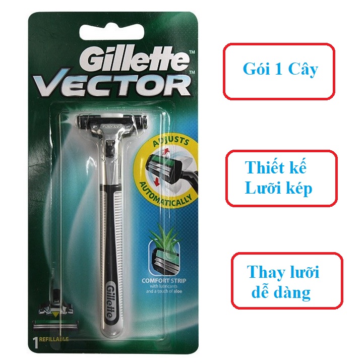 Dao Cạo Râu Gillette Vector - Gillette Vector Chính Hãng