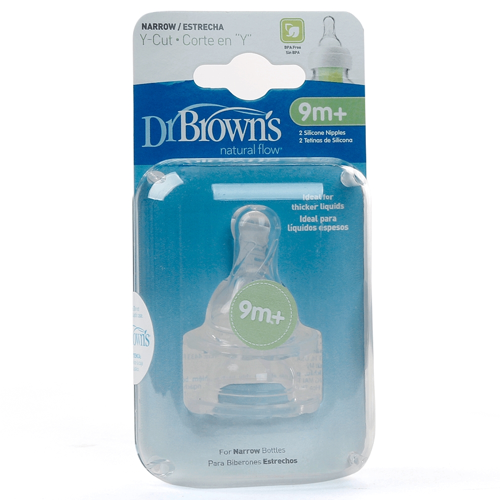 Núm ty thay thế Silicon Dr.Brown's Cổ hẹp (2 cái, Y cut)
