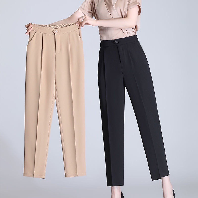 Quần baggy công sở nữ chun sau - quần tây nữ chun sau cạp cao khoá trước có cỡ to bigsize-mã 415a