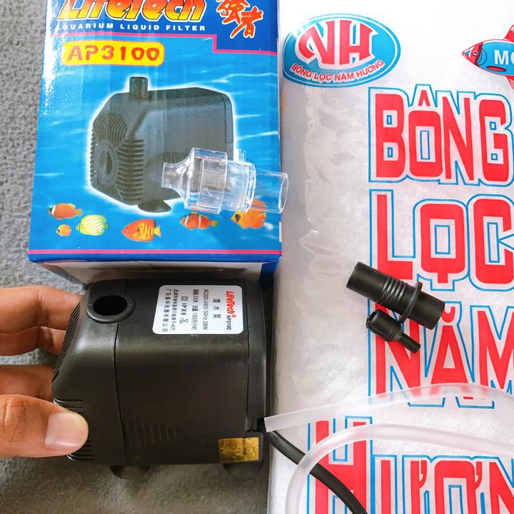 (Tặng Bông Lọc) Máy Bơm LifeTech, vipsun Ap3100 28W Cho Hồ Cá Cảnh, Trồng Thủy Canh, Bơm Nước Hòn Non Bộ, Tiểu Cảnh