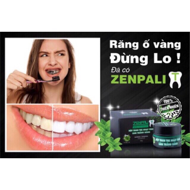 [HCM]Bột than tre hoạt tính trắng răng ZENPALI Chuẩn