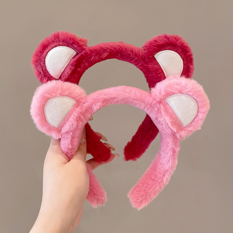 Cute pink bear ears hair hoop, headband