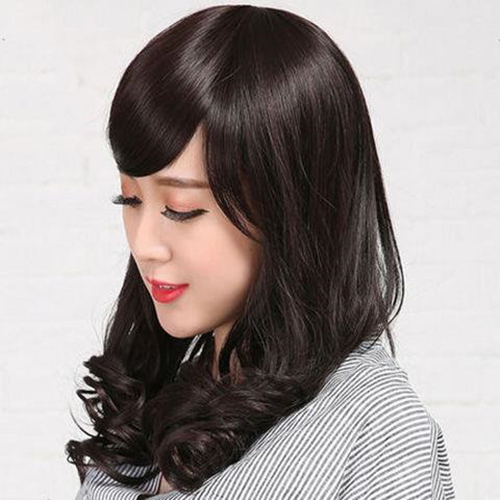 Tóc giả trung niên nữ xoăn lửng L501 😍FREESHIP😍 tóc giả trung niên, tặng lưới chụp, tóc giả nữ