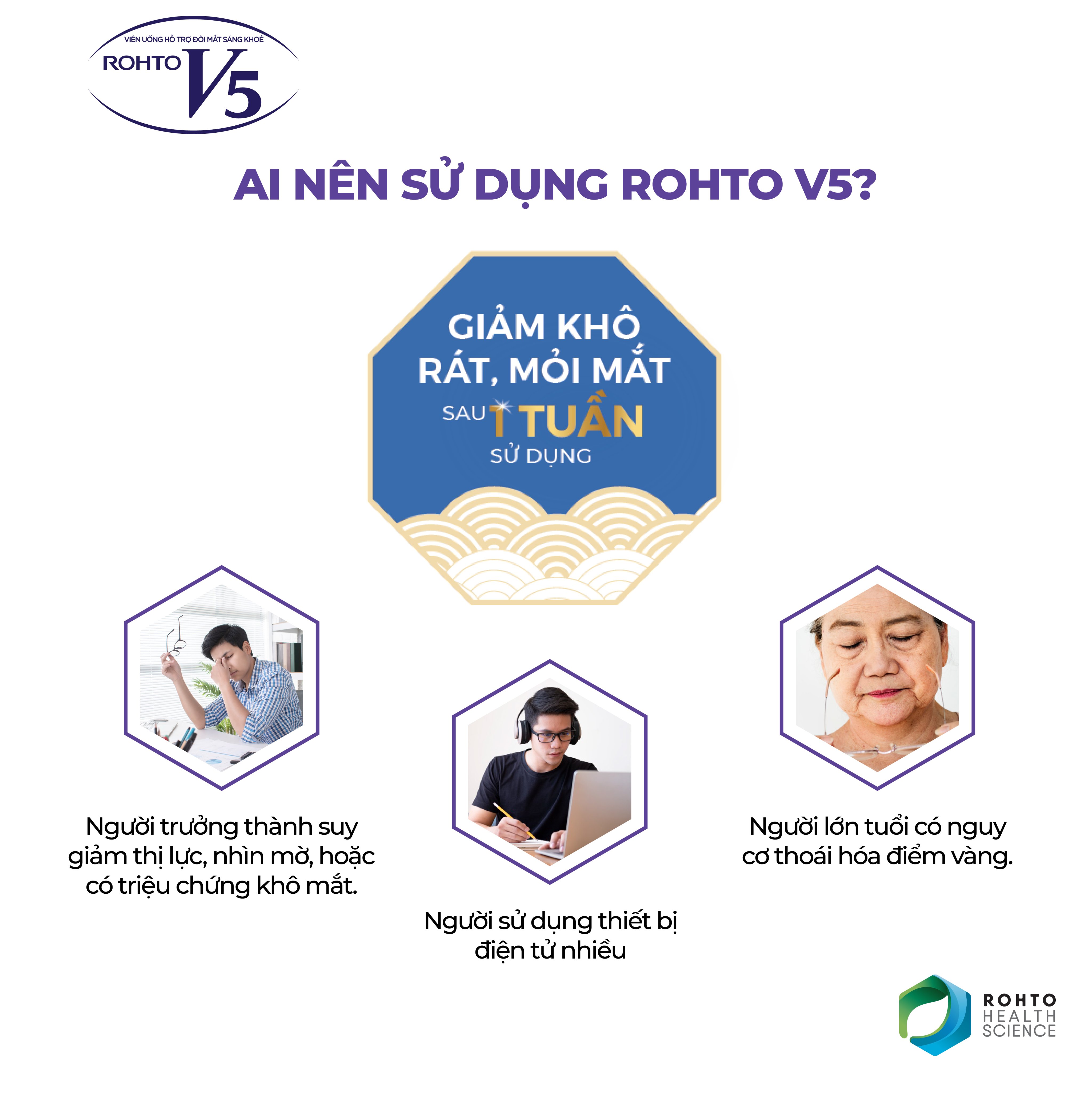 Thực phẩm bổ mắt cho đôi mắt sáng khỏe Rohto V5 (nhập khẩu từ Nhật Bản)