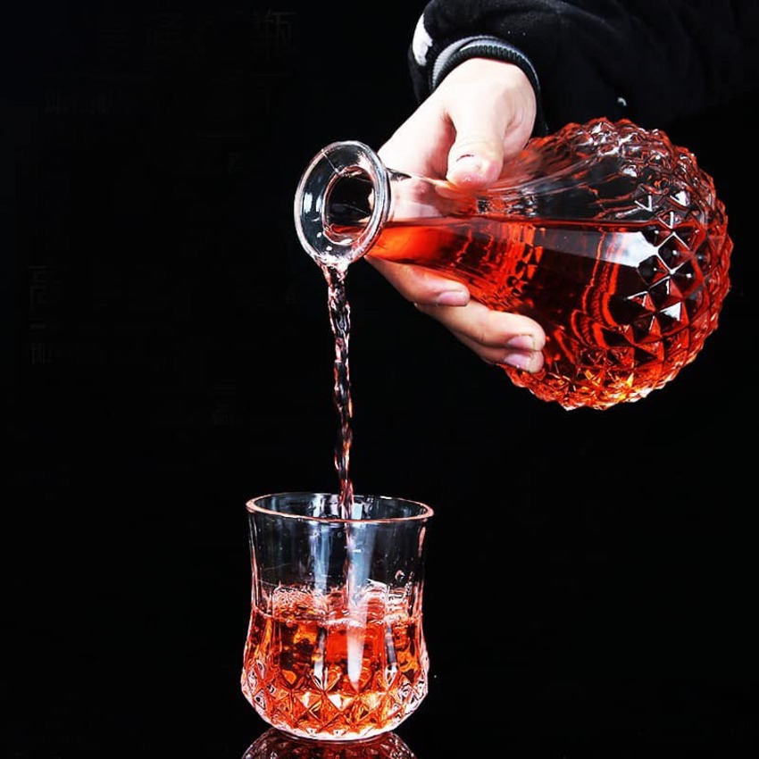 Chai Đựng Rượu Thủy Tinh 750ml cao cấp mẫu cam lộ giác kim cương - Vỏ Chai Rượu Đẹp - Bình Đựng Rượu Đẹp (B6)