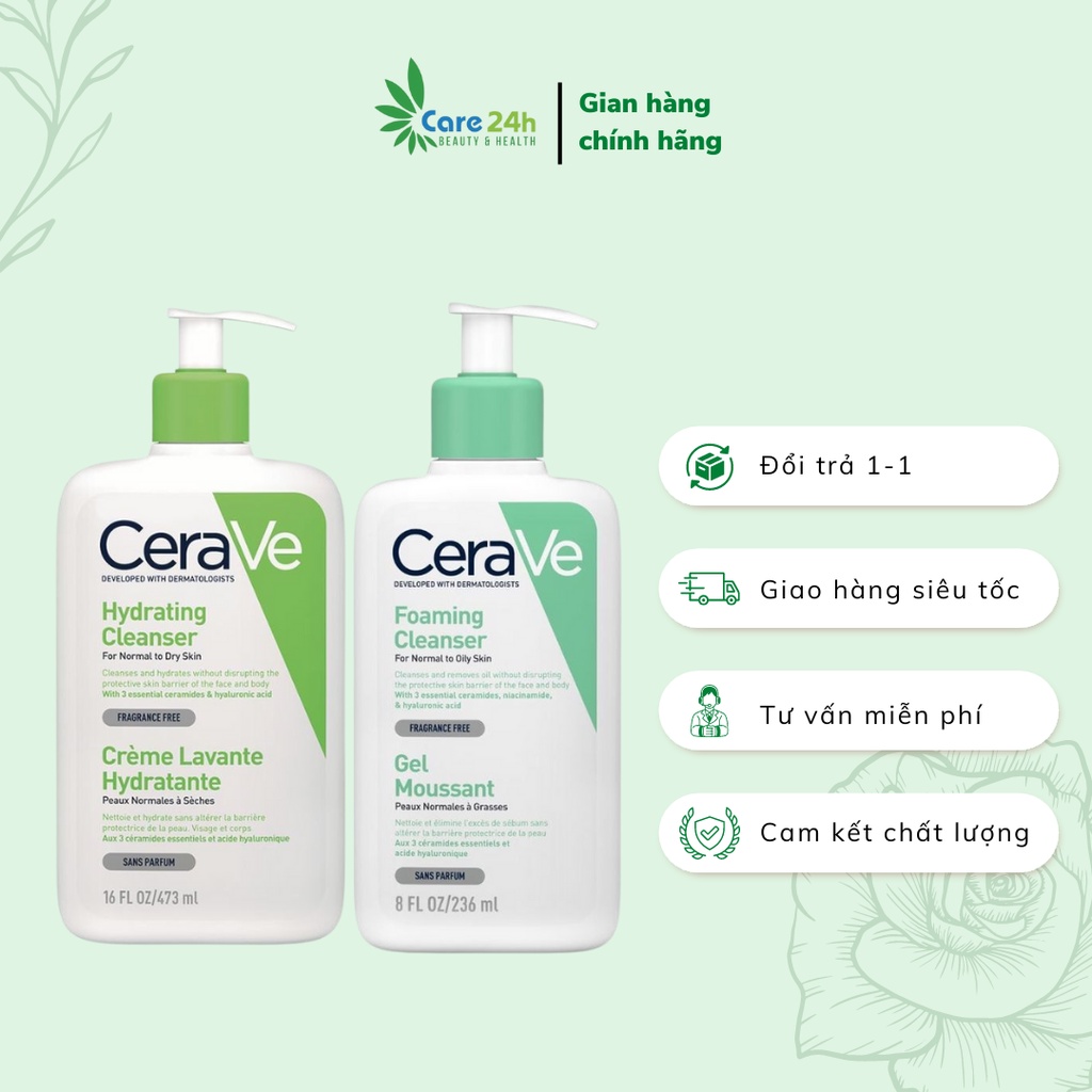 Sữa rửa mặt CeraVe dành cho mọi loại da 236ml/473ml