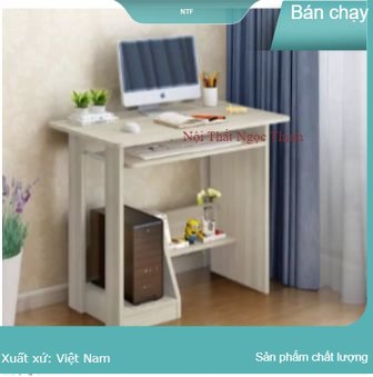 Bàn làm việc có kệ để CPU, ngăn kéo để bàn phím máy tính, kích thước 800x400x750