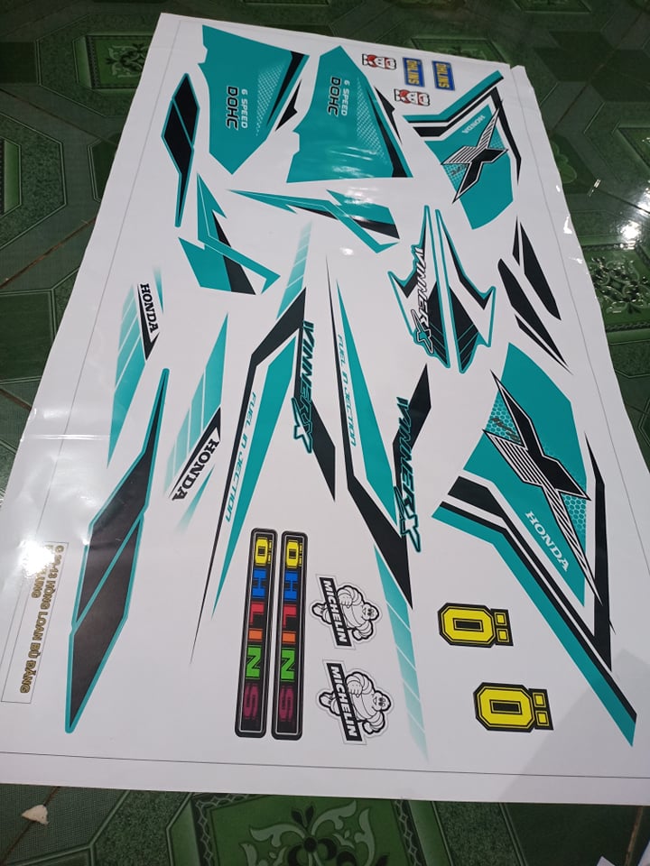 tem rời  winner X xe xanh bạc