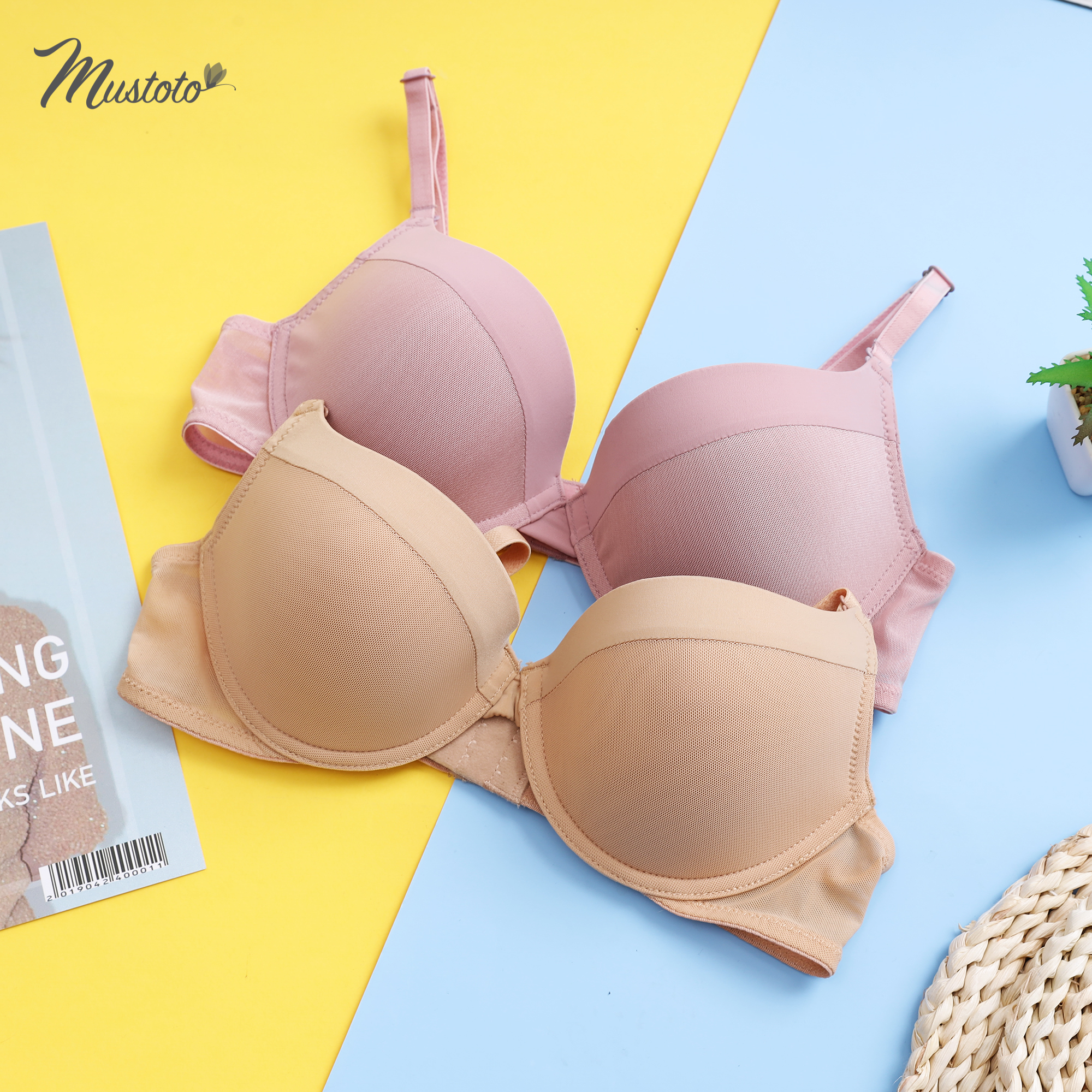 Áo Lót Nữ Trơn Mút Mỏng 0.5cm Phối Lưới Mút Mỏng Bra Cao Cấp Allium (Mustoto MA43)