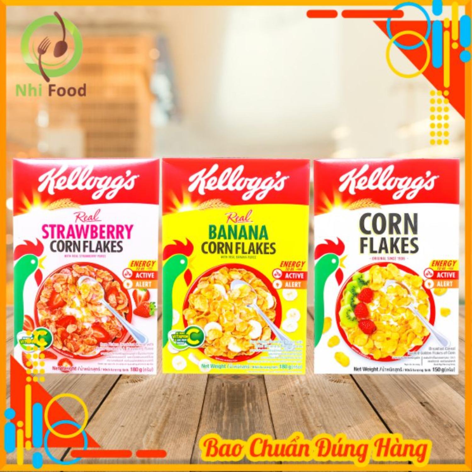 Ngũ Cốc Ăn Sáng Kellogg's Corn Flakes, Gồm 3 Vị