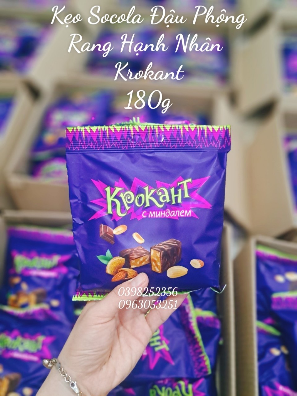 Kẹo tím Nga Kpokaht socola hạnh nhân 180g