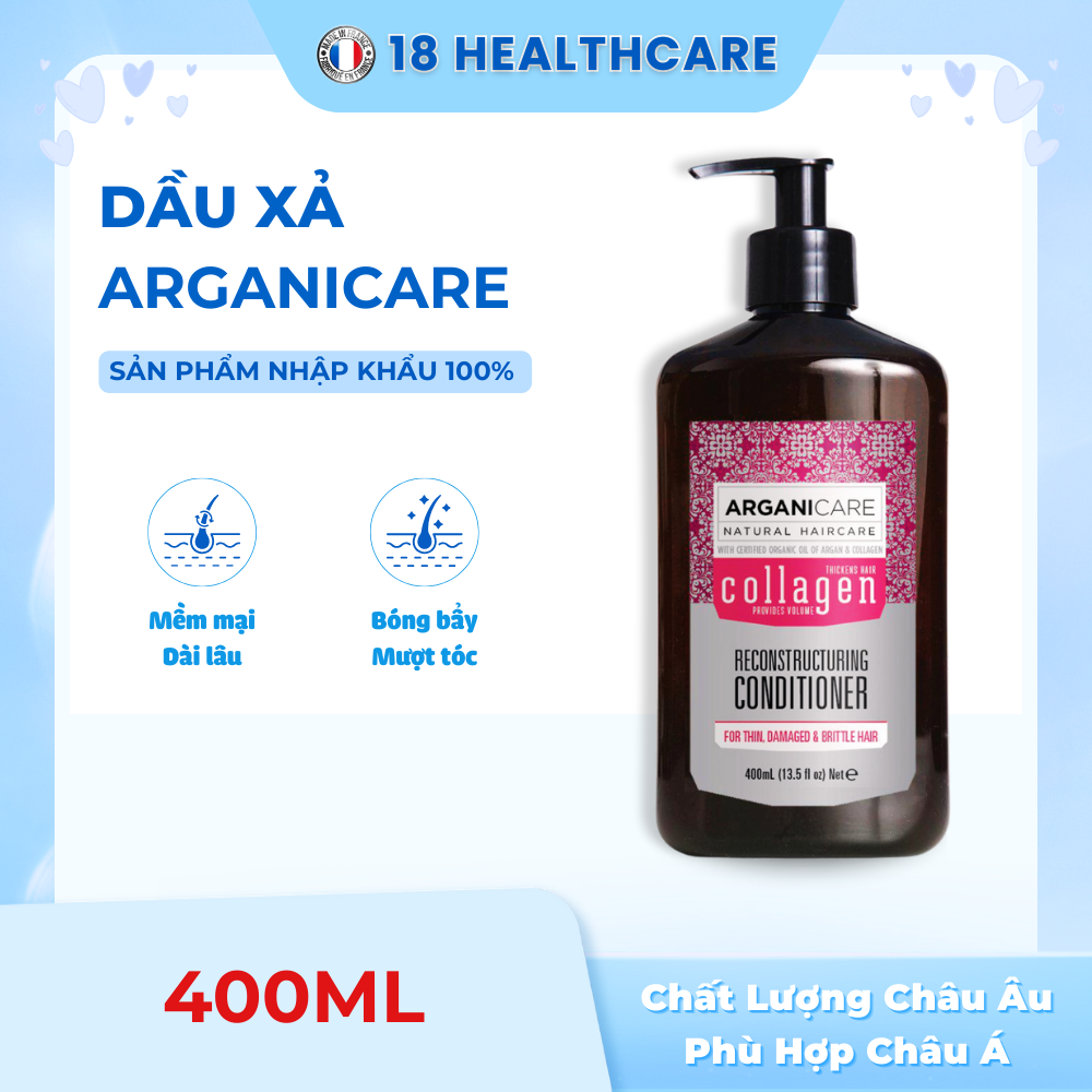 Dầu xả collagen arganicare chăm sóc tóc mềm mượt, phục hồi tóc hư tổn 400ml