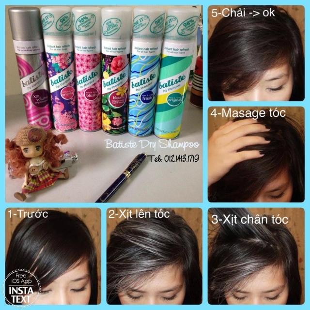 Xịt gội đầu khô Batiste Dry Shampoo Cherry 200ml