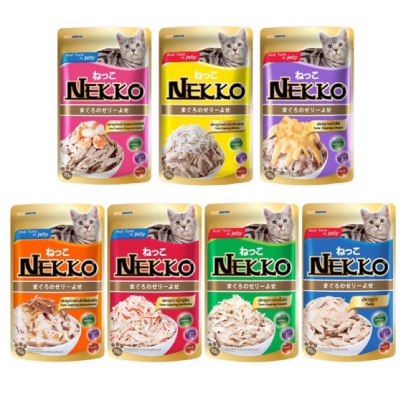 Pate Nekko cho mèo mượt lông nhập khẩu Thái Lan gói 70g - Pun Pun Petshop