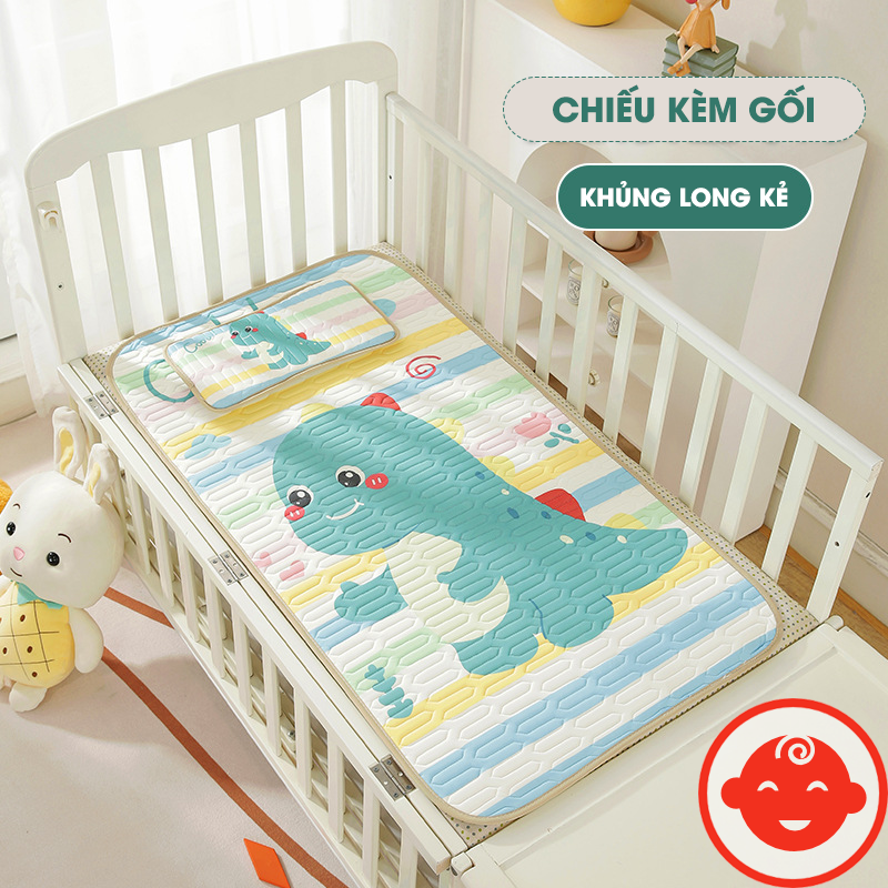Chiếu điều hòa cao su non kèm gối cho bé họa tiết 5D