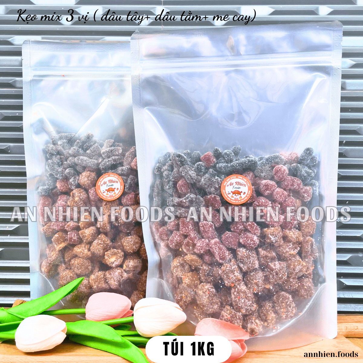 1 kg- kẹo mix 3 vị (kẹo me cay- kẹo dâu tây- kẹo dâu tằm) [có video]