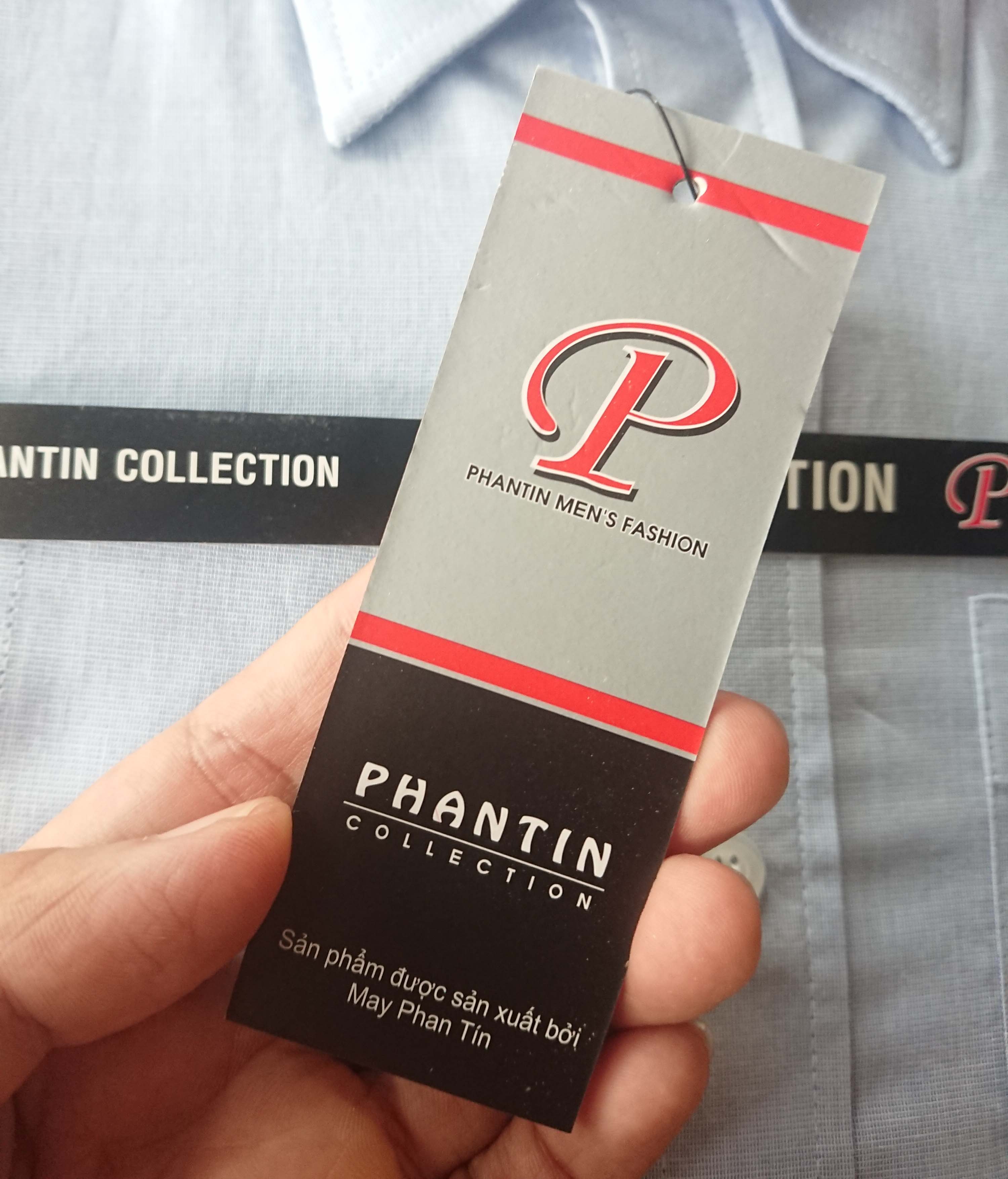 Áo sơ mi nam công sở PHANTIN tay dài [B jean xanh dương]