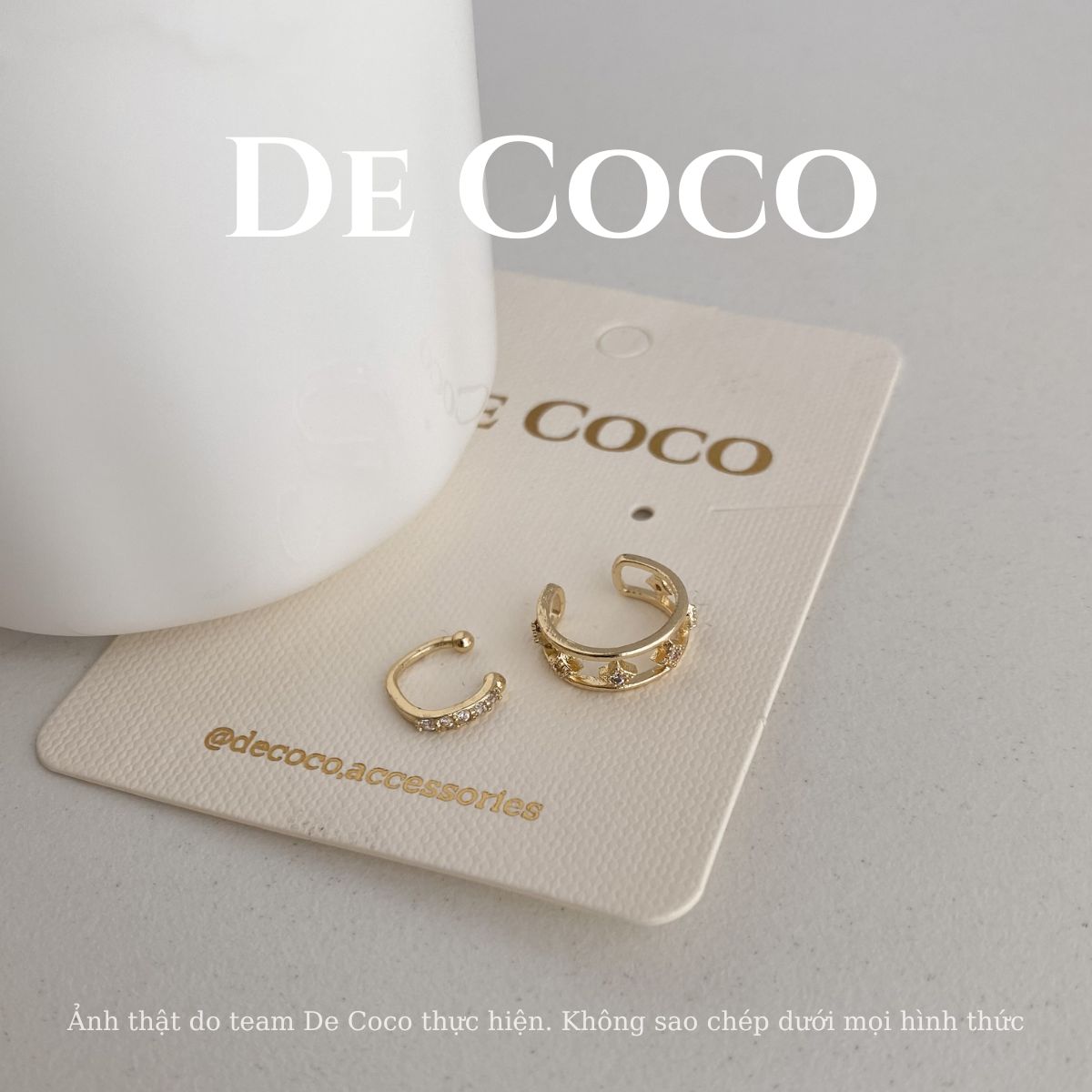 Khuyên tai kẹp vành đính đá Rio De Coco