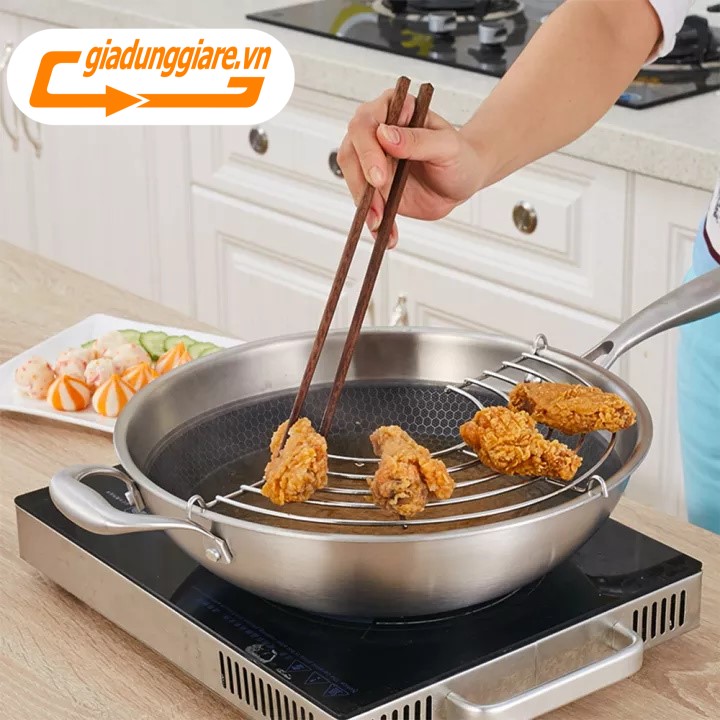 Giá gác xoong nồi hấp vỉ gác chảo inox ráo dầu chiên rán - giadunggiare.vn