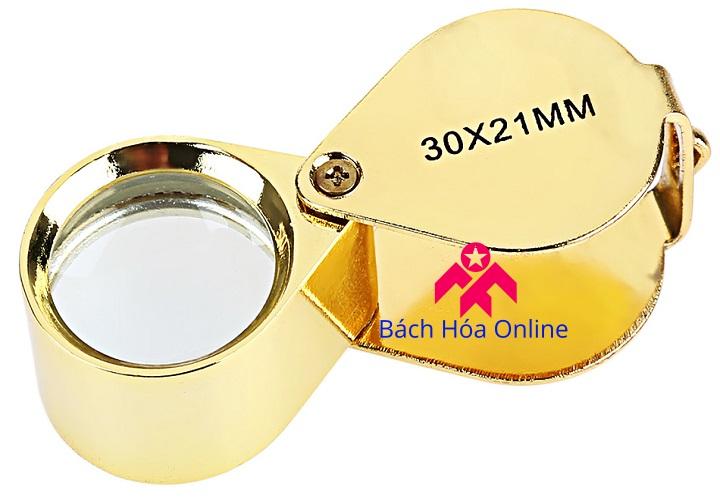 Kính lúp mini 30X- Kính lúp móc treo chìa khóa - Vàng