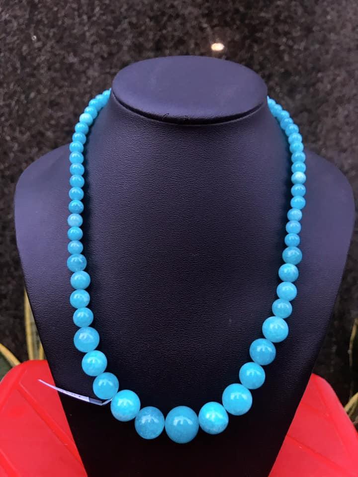 [HCM]VÒNG CỔ ĐÁ AMAZONITE XANH NGỌC THANH KHIẾT