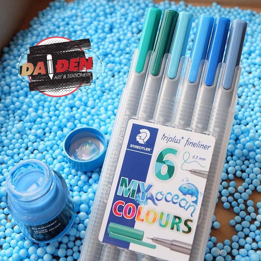 [HCM][ DA ĐEN] Bộ 6 Bút Staedtler Triplus Fineliner