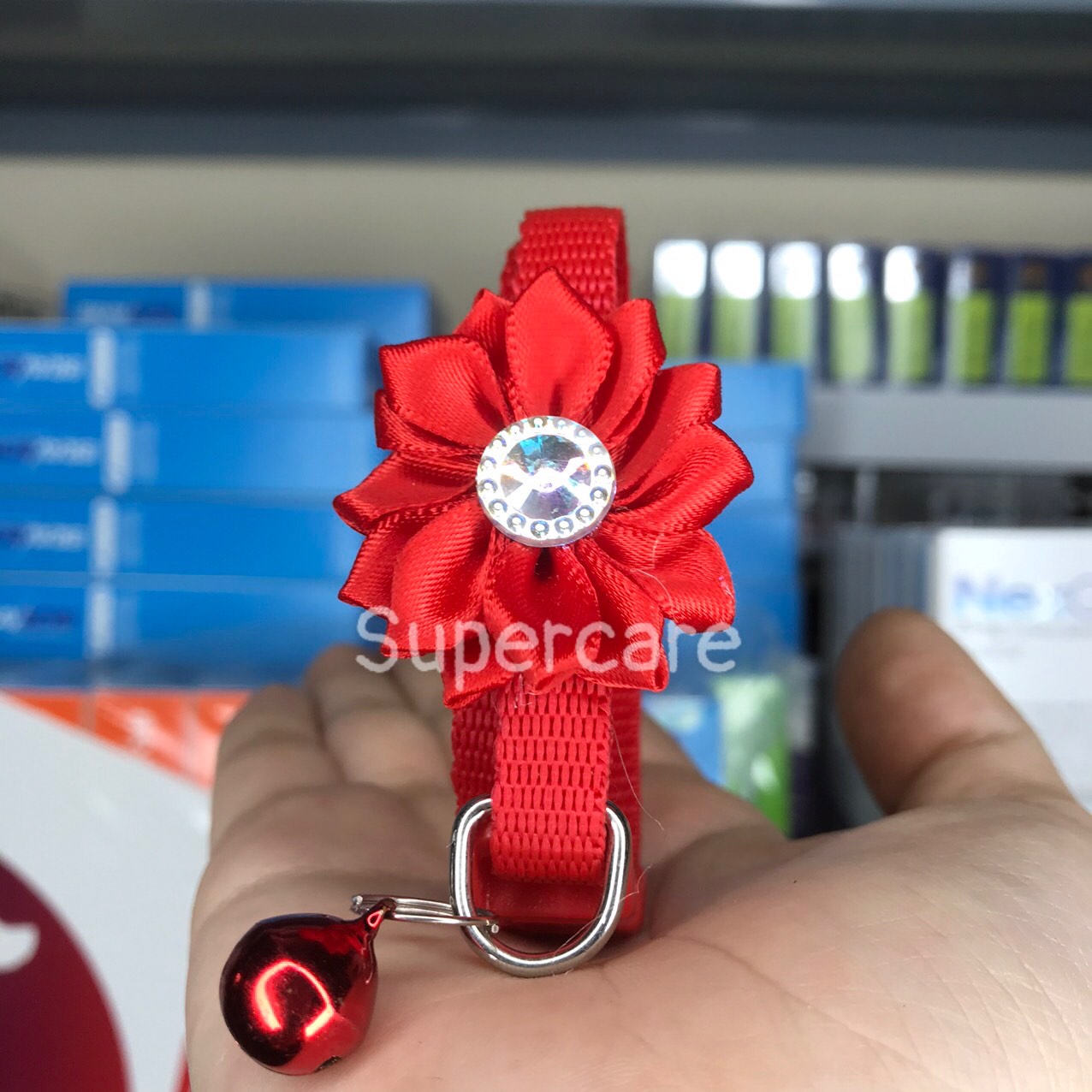 [Hoàn tiền 10%] [CÓ HỎA TỐC] Vòng Cổ Đính Hoa Điệu Đà Cho Thú Cưng (Màu đỏ)