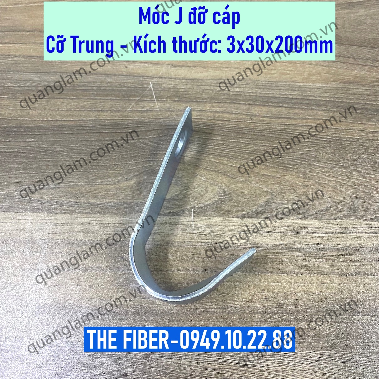 Móc J đỡ cáp quang cáp điện treo cột