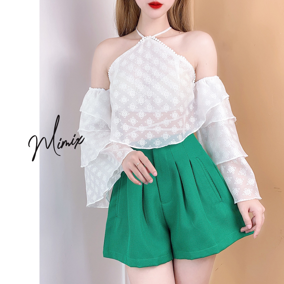 Quần short nữ xếp ly trước MIMXIX CA8125