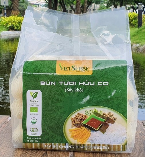 Bún hữu cơ VietSuisse (túi 15 gói x 70g)