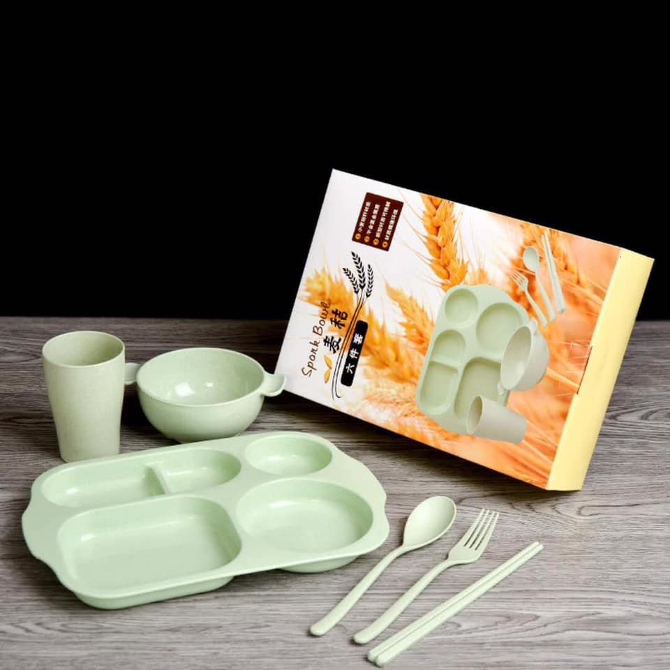 Khay Cơm Lúa Mạch Cho Bé Gồm 6 Chi Tiết