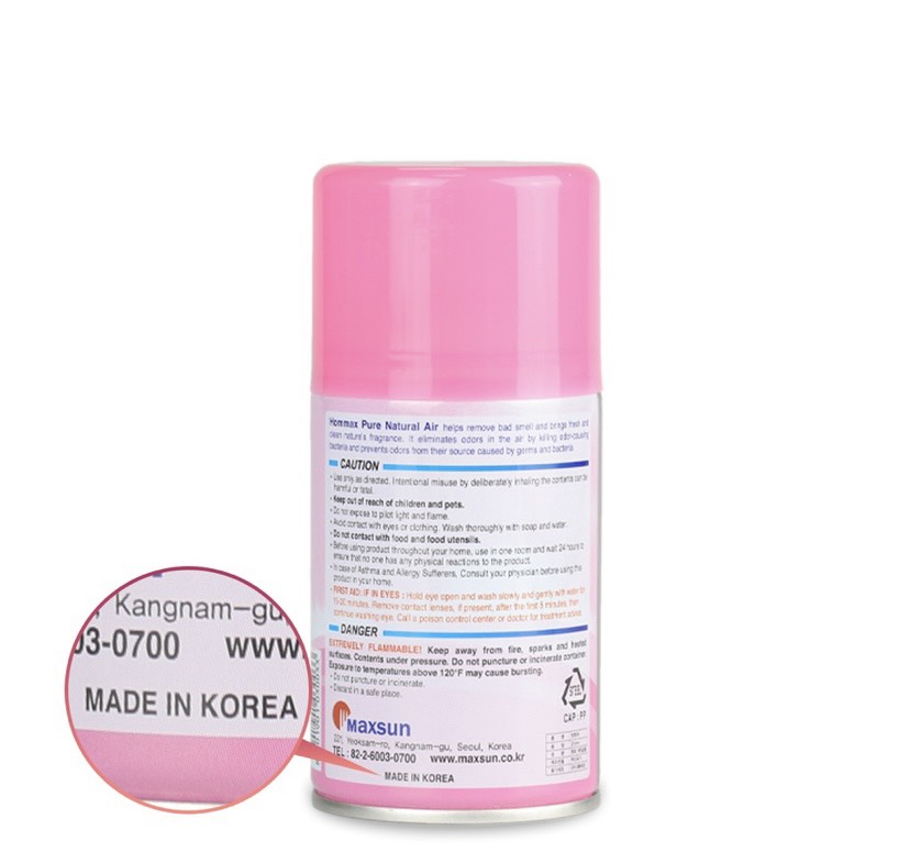 Nước hoa xịt phòng Hàn Quốc Hommax