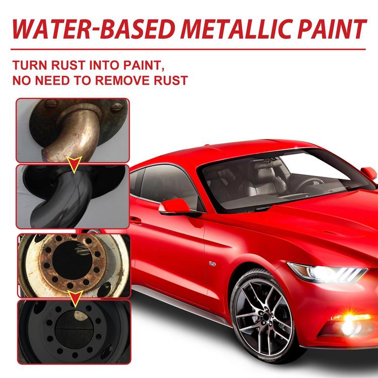 Water Based Metallic Paint Rust Converter Metallic Paint with Brush 300g Rust Converter Paint Effective Car Rust Removal for Garage Car Sink and Garden effective