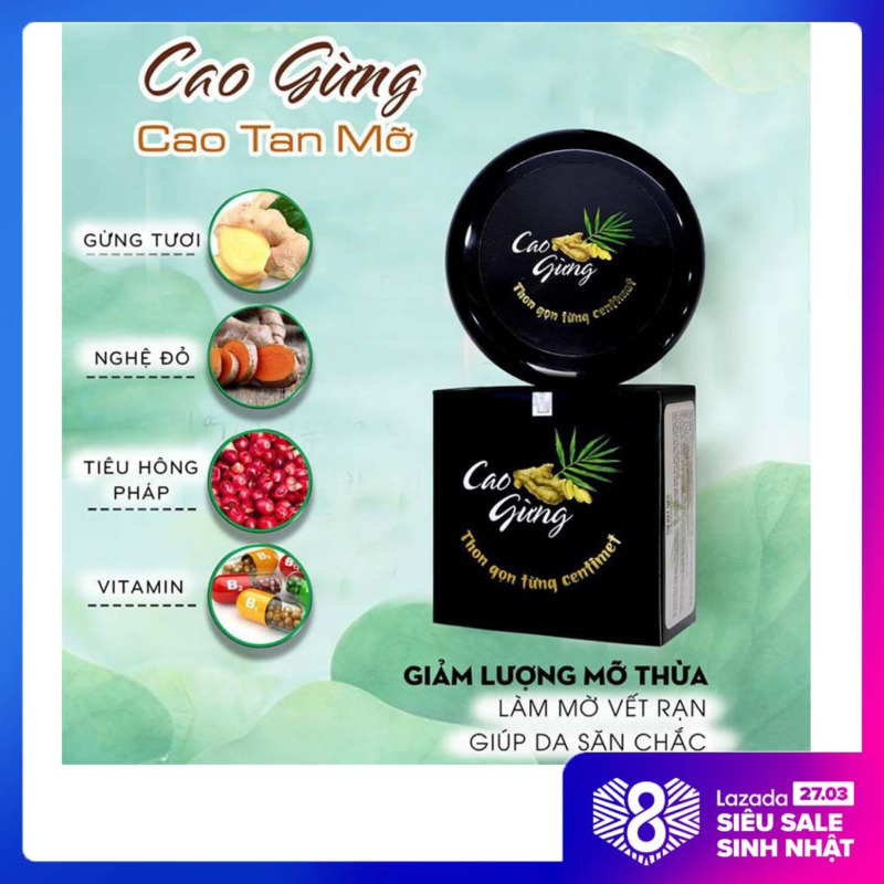 Kem làm tan mỡ bụng sau sinh, Cao Gừng tan mỡ MC Cát Tường - Đánh tan mỡ thừa thon gọn vùng Eo, Đùi, Tay, Mông giá rẻ