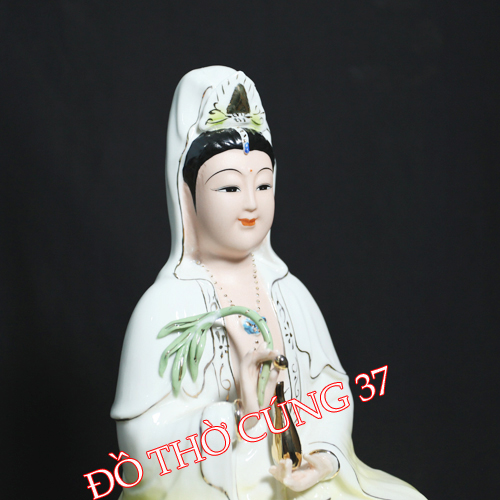 [ Cao 30 cm , 35 cm ] TƯỢNG QUAN ÂM MEN SỨ
