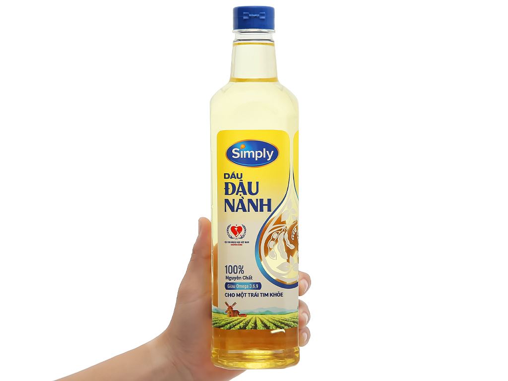Dầu đậu nành nguyên chất Simply chai 1 lít