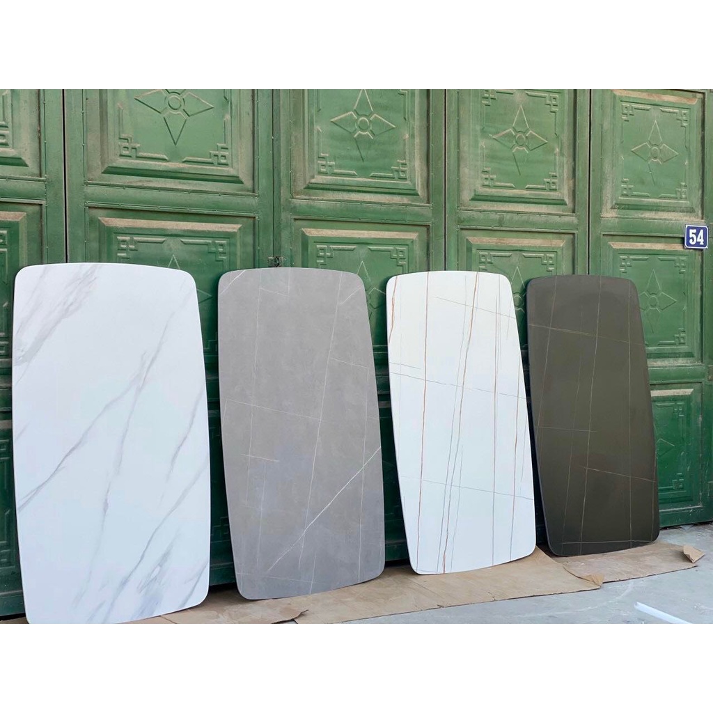 Bàn ăn mặt đá Ceramic bóng kết hợp ghế Vertical