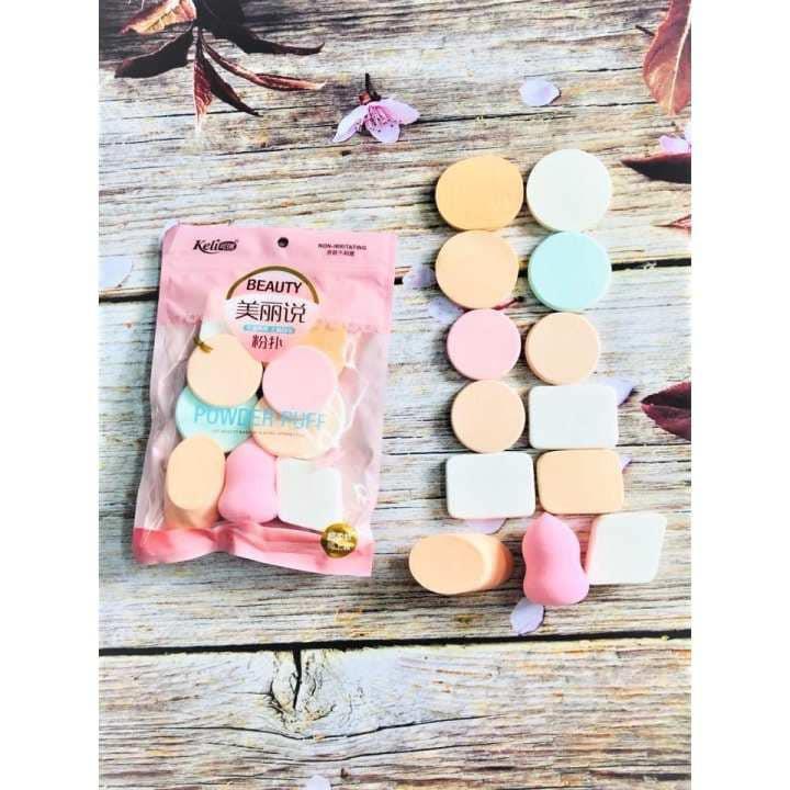[HCM]Set 13 bông mút trang điểm keli