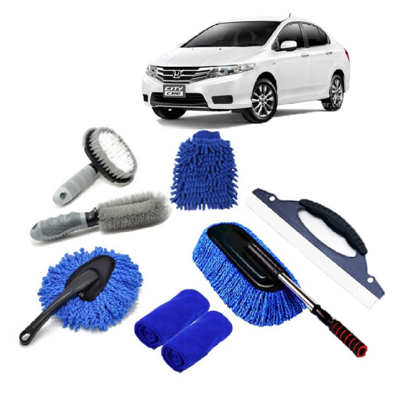 Bộ 2 dụng cụ lau chùi xe hơi (màu xanh)