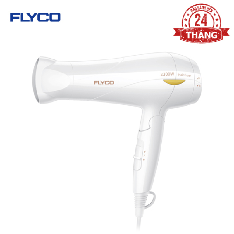 [Voucher 7% cho đơn từ 150k] (New 2020) Máy sấy tóc Flyco FH1610VN - Công suất lớn 2200W - Chế độ sấy lạnh bảo vệ tóc - Chống quá nhiệt an toàn - Tay cầm gặp tiện dụng - Hàng chính hãng bảo hành 24 tháng. nhập khẩu