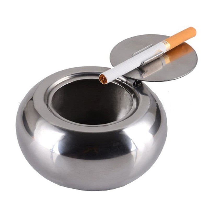 Gạt Tàn Thuốc Bằng Thép Không Gỉ (Có 2 Size, Cao Cấp)
