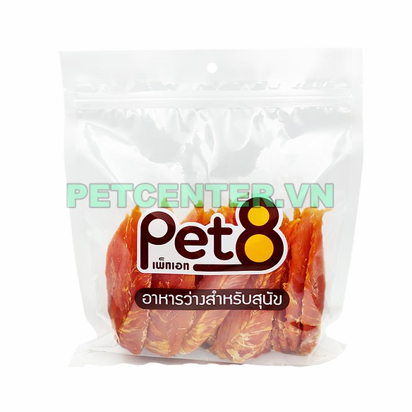 Snack Thức Ăn Thưởng Gà Sấy PET8 Cho Thú Cưng