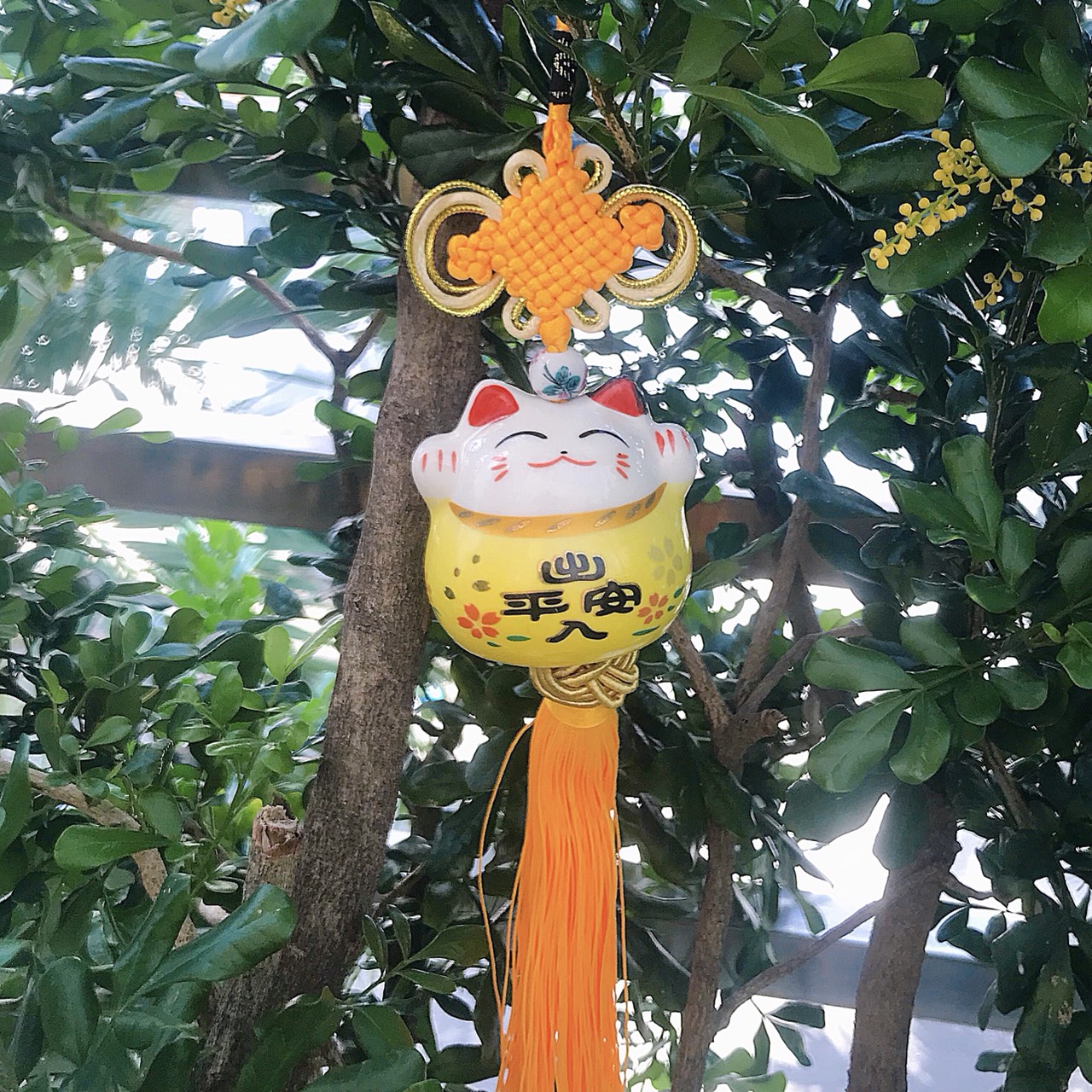 Dây treo mèo sứ cát tường phong thủy