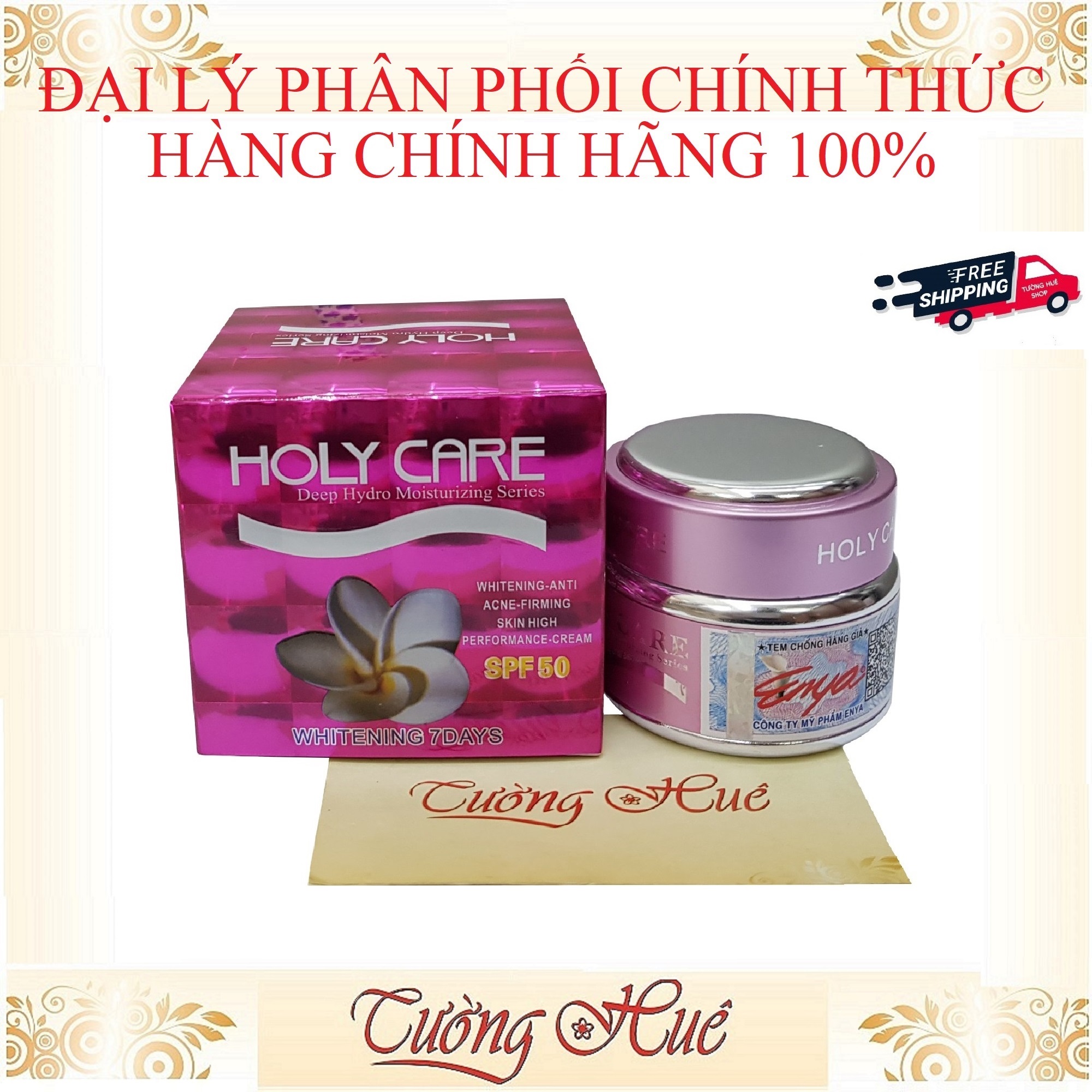 Kem Dưỡng Trắng Da Ngừa Mụn Holy Care - Hồng