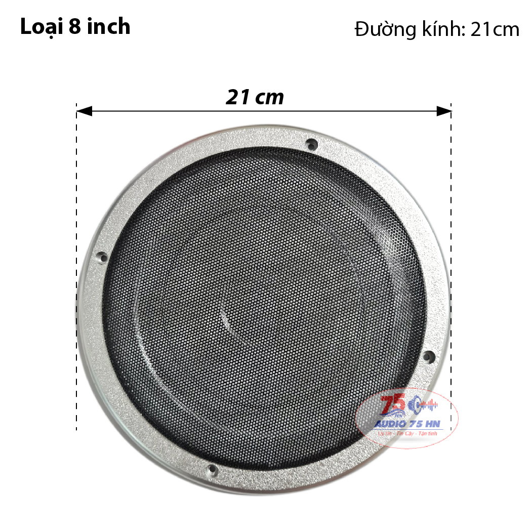 Màng lưới bảo vệ loa loại 6.5inch và 8inch - Mặt nạ bảo vệ loa màu bạc cao cấp, lưới tản nhiệt loa ô tô