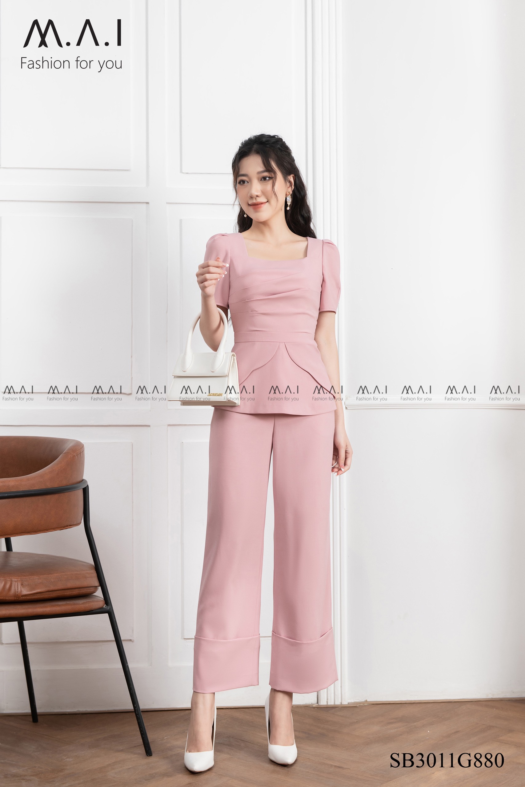 Set bộ công sở thiết kế cao cấp creme & mai fashion sb3011