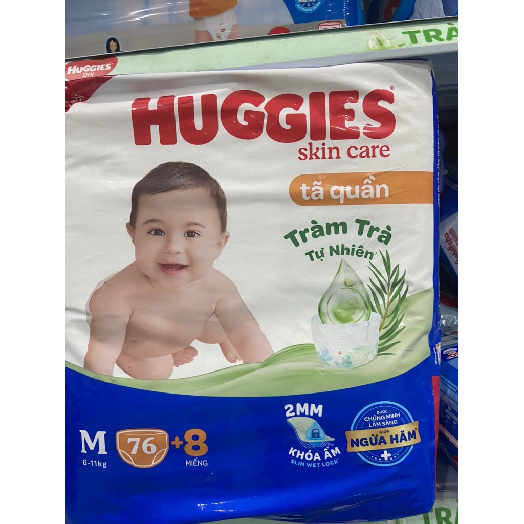 Tặng 8 miếng - Tã Quần Huggies Dry M76 ( TỪ 6-11kg)- HSD Luôn Mới