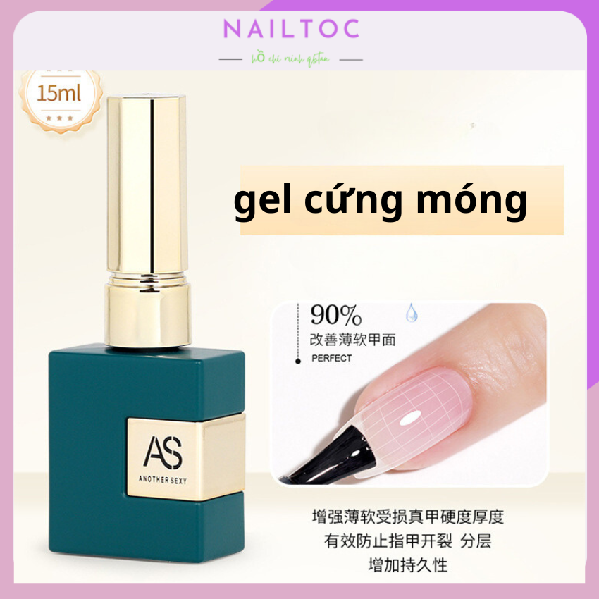 Sơn gel as chai xanh top, base, top lỳ 15ml