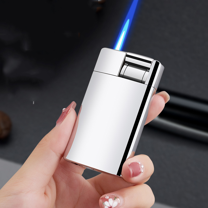 Bật lửa khò gas tráng bạc bóng nút bật kiểu mới